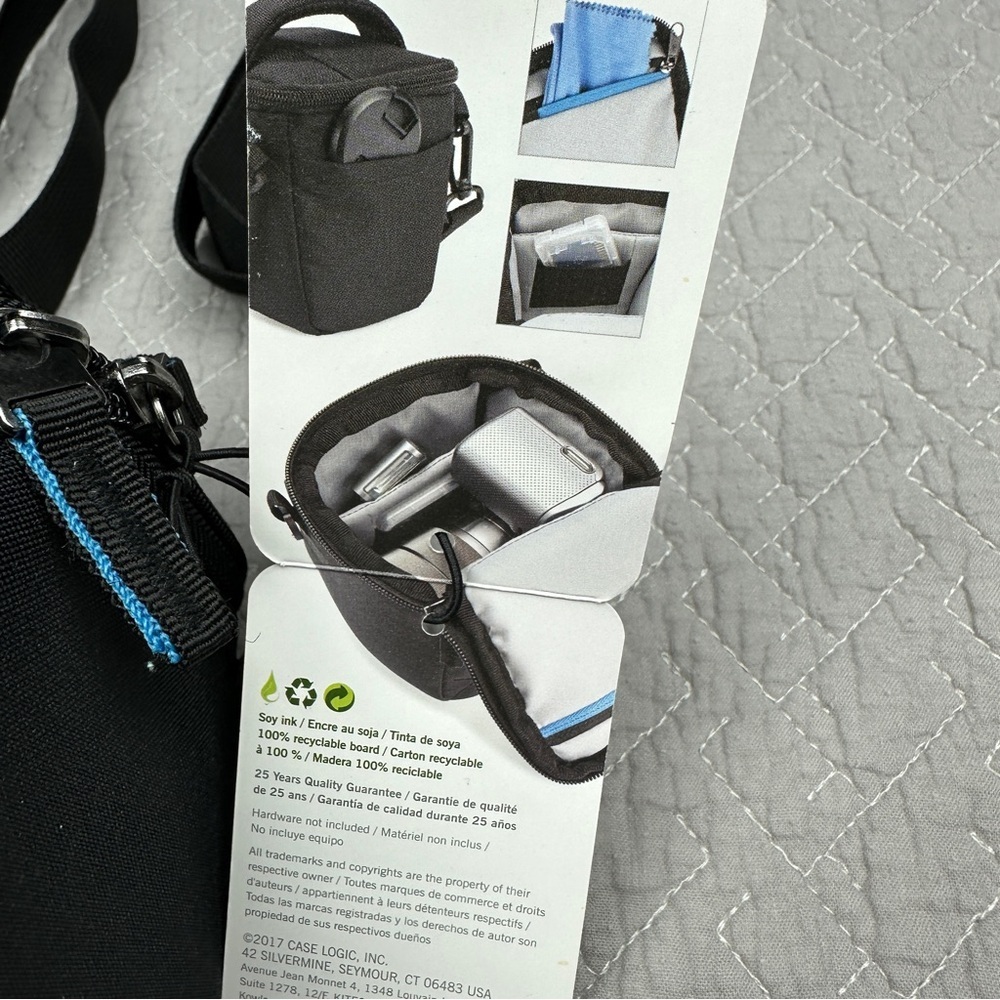 Small Padded Storage Bag 5x5x3" | Camera Case | Case Logic | Black | Crossbody - Picture 7 of 11